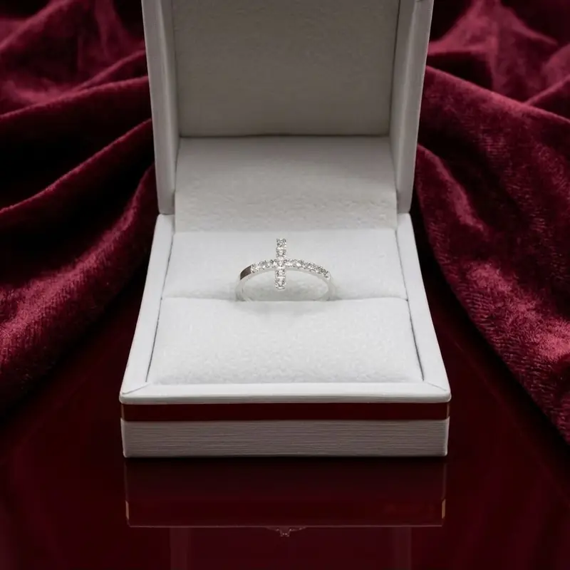 Anillo Cruz de Cristal