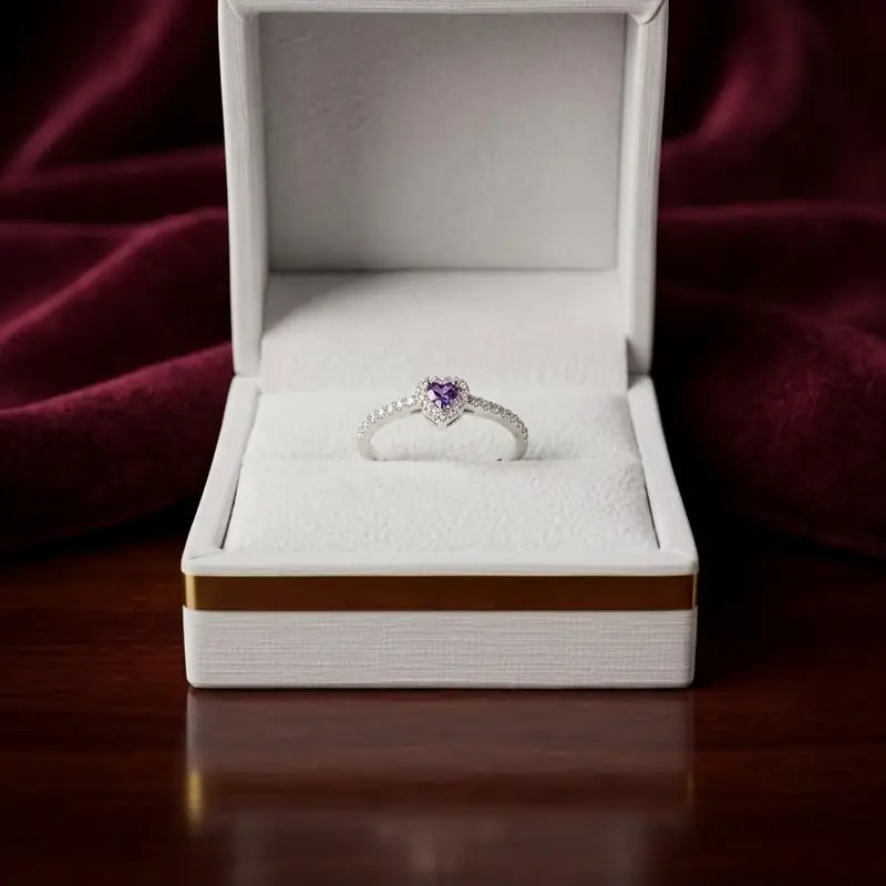 Anillo Corazón Lavanda