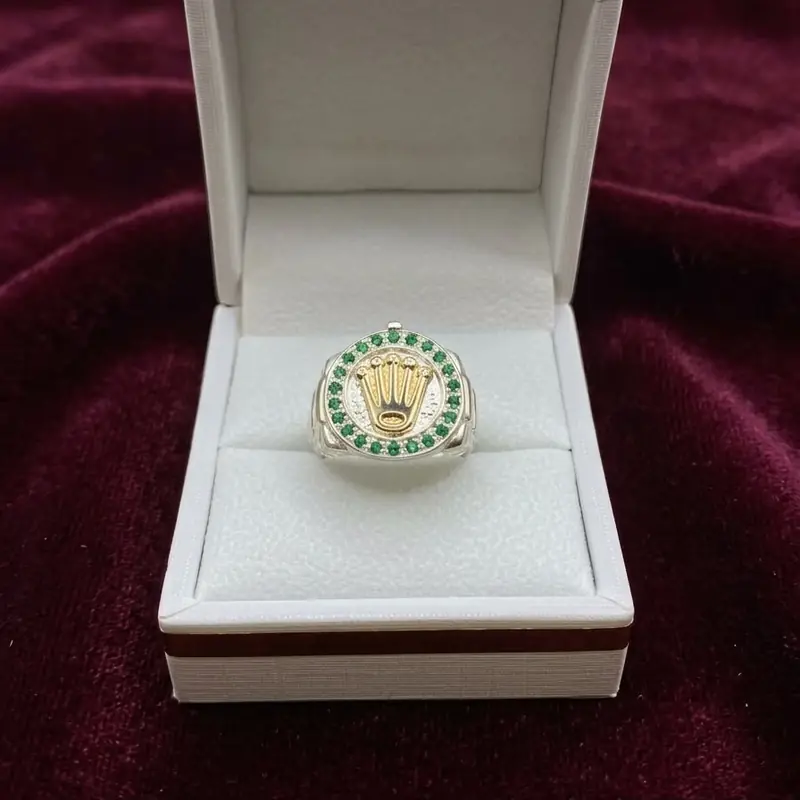 Anillo Corona Real Verde